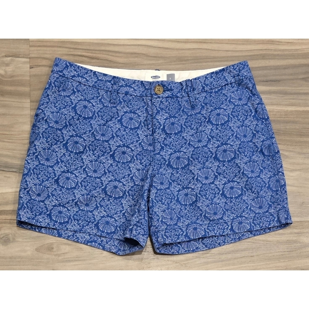 Old Navy Royal Blue Printed Shorts Size 2 Casual Summer Flat Front Shorts